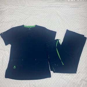 Womens Carhartt Medium Petite Scrub Set- Navy Blue